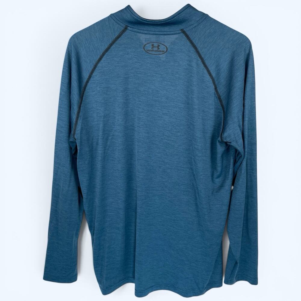 Under Armour HeatGear Quarter Zip Men's Pullover Golf Performance Blue M/L - Picture 2 of 6